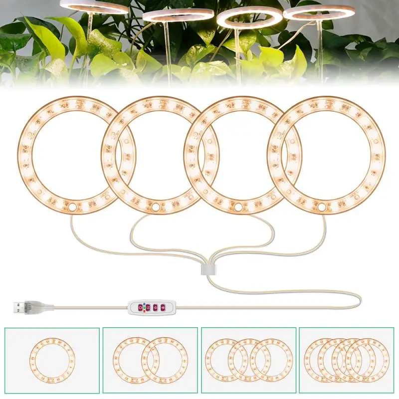 

5V LED USB Angel Ring Plant Grow Light For Succulent Full Spectrum Phyto Lamp Sunlike Indoor Flower Greenhouse Seedling