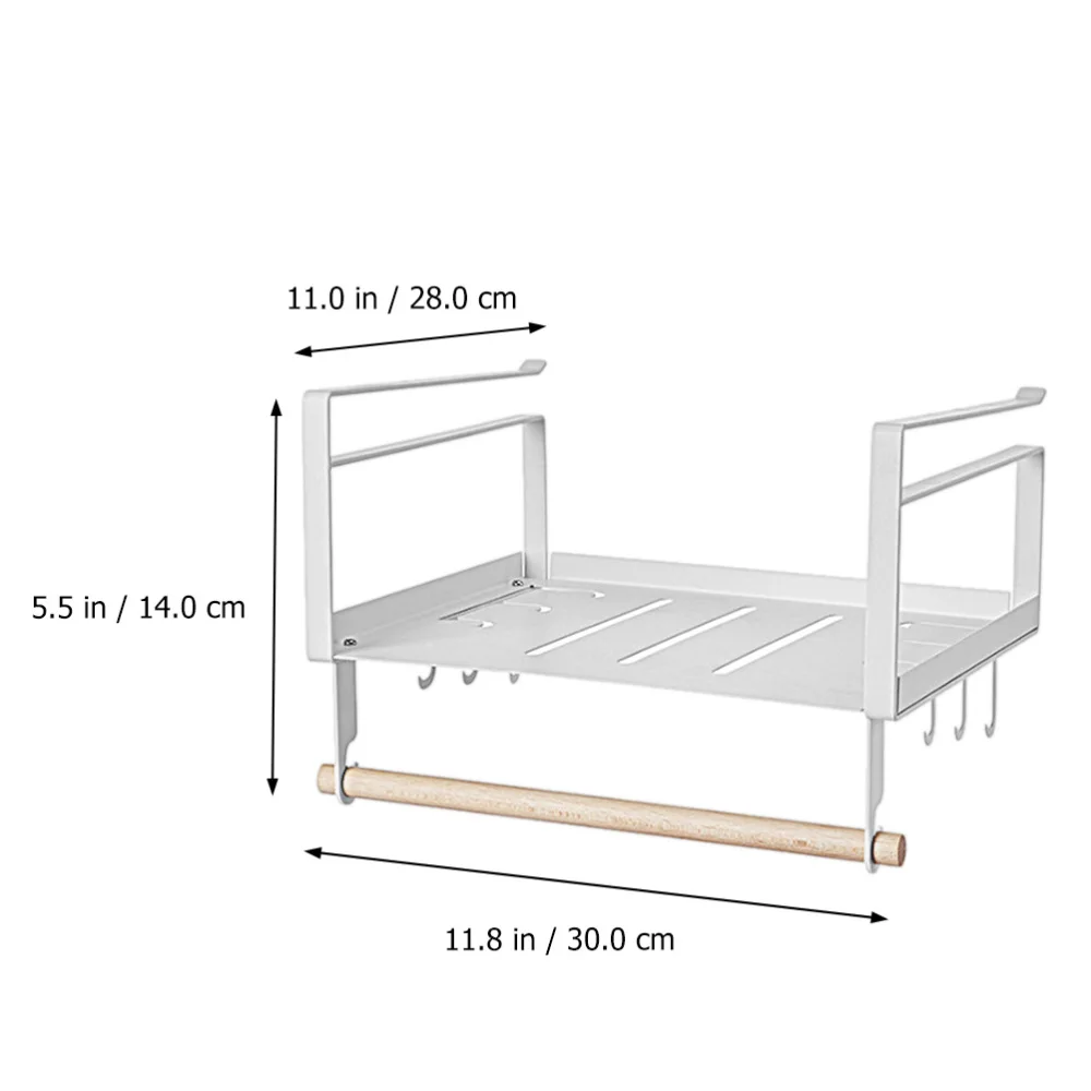 

1 Pc Punch-free Storage Shelf Multipurpose Hang-able Storage Rack (White)