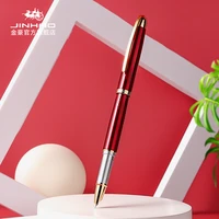 jinhao 606 financial tip fountain pen 0 38mm shine platinum steel school office business writing ink pens gift stationery