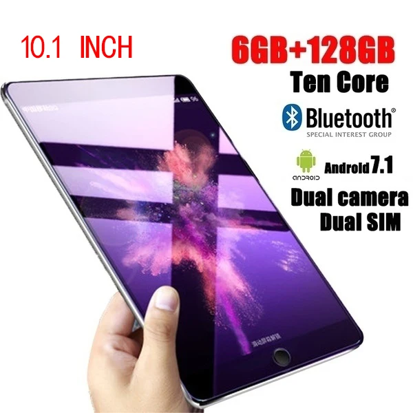 

Новая "планшет 10,1" дюймовый десять Core 6G + 128G Android 9,0, wi-fi, планшет, компьютер, Две сим-карты, двойной Камера Bluetooth 4G, Wi-Fi, телефонный звонок