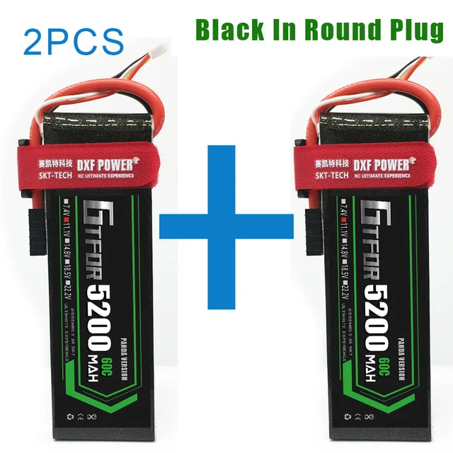 2PCS3S500mahBLACK 2 шт. батарея Lipo 3s 4S 11,1 V 14,8 V 5200mAh 60C MAX 120C для 1:8 1:10 Радиоуправляемый автомобиль Дрон вертолет E Багги Truggy TRX автомобиль - Цвет: 2PCS3S500mahBLACK