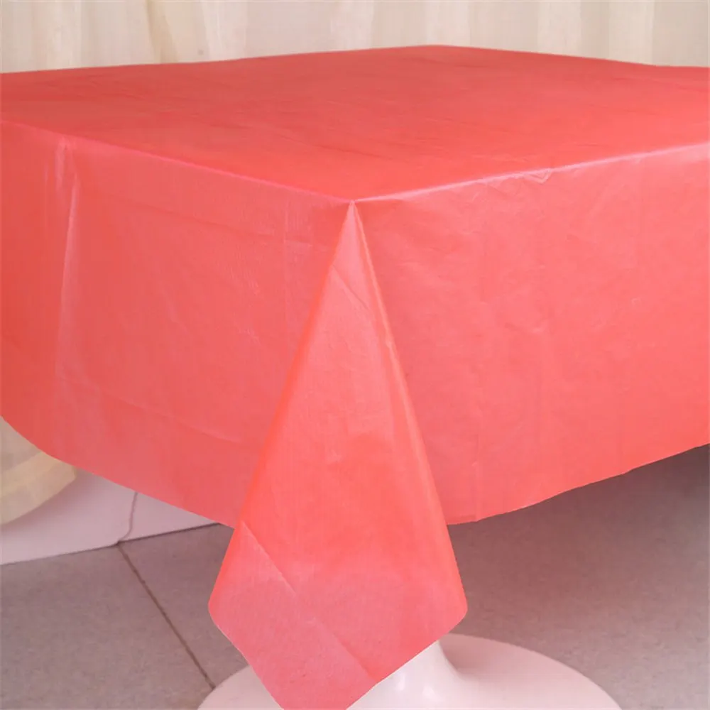 

Disposable Party Tablecloth Solid Color Plastic Birthday Parties Rectangle Table Cloth Cover Decor for Wedding Christmas 5pcs
