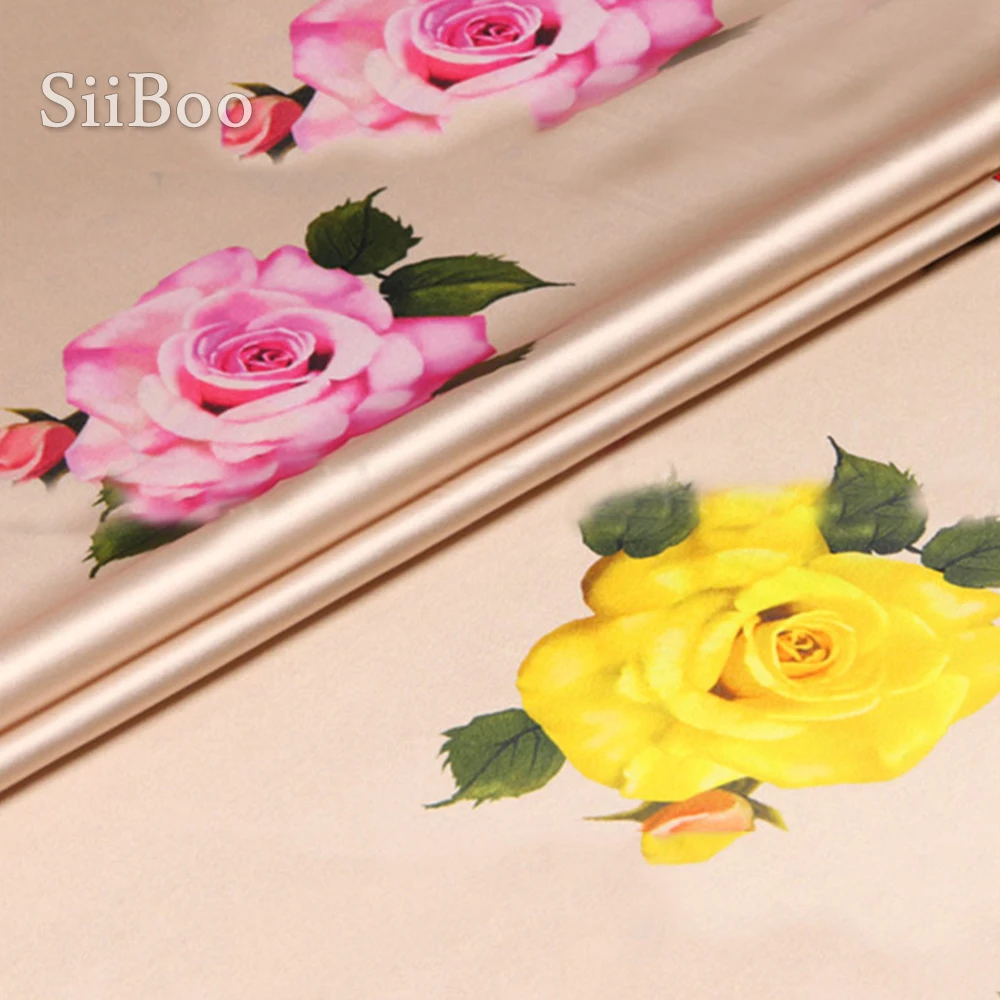 Роскошная шелковая одежда с цветочным принтом синего и желтого цвета из