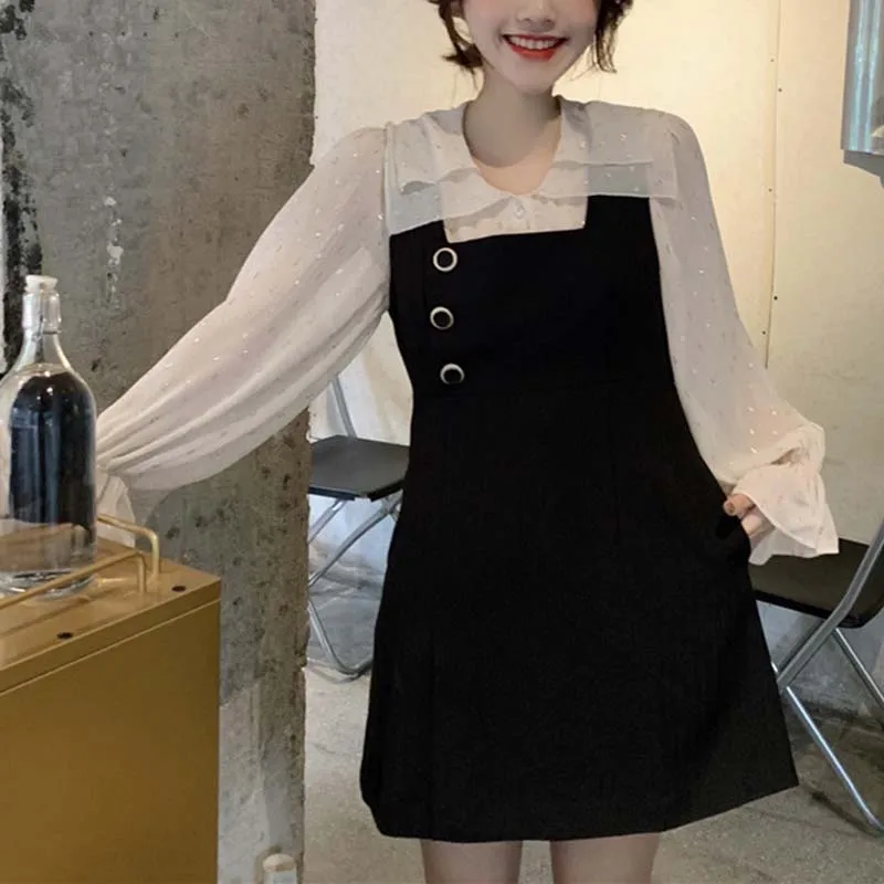 PERHAPS U Женский комплект из двух предметов без рукавов платье на бретельках черная