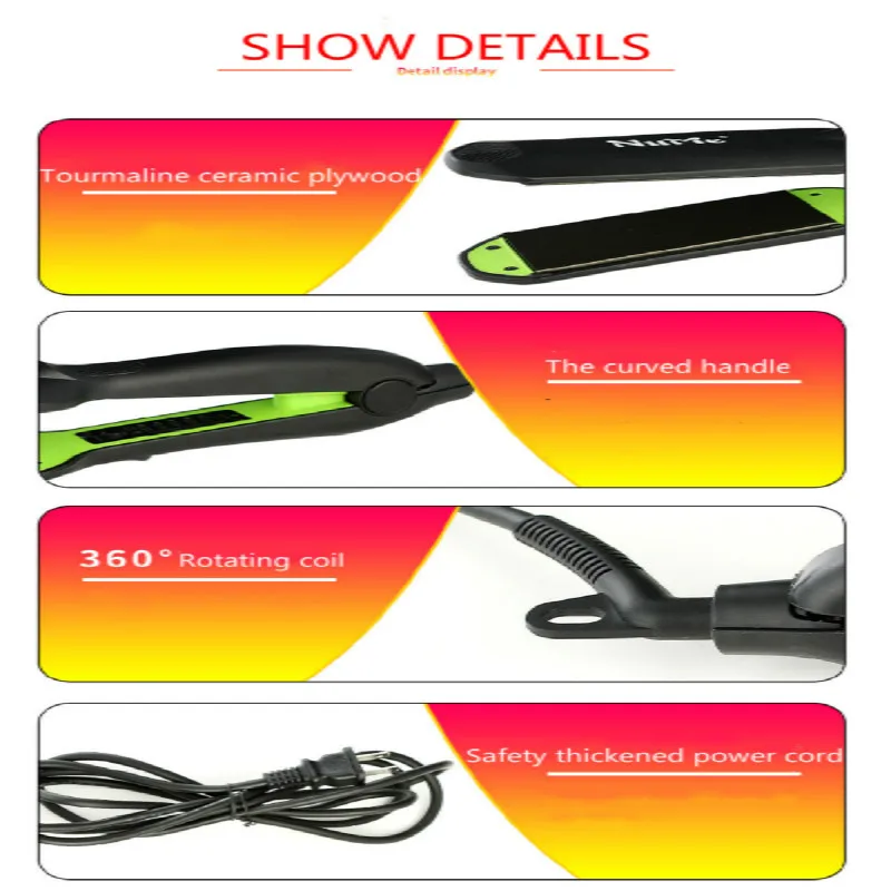 Профессиональный Выпрямитель для волос Плойка утюжок отрицательные ионы
