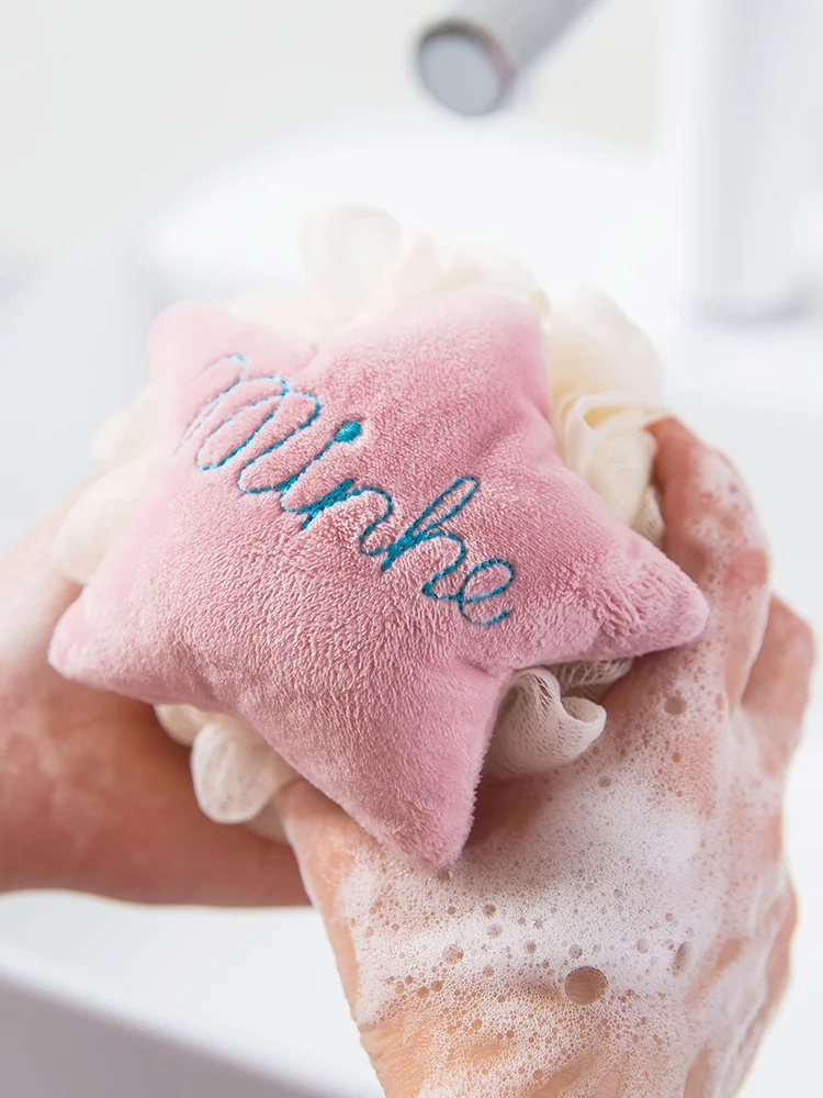 1 шт. мультяшная розовая плюшевая звезда губка для ванны сетчатый пуф душа