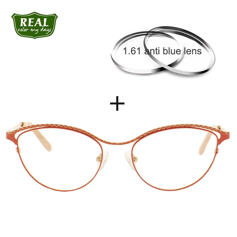 Cateye красочные женские металлические очки Классическая оправа по рецепту с 1 61