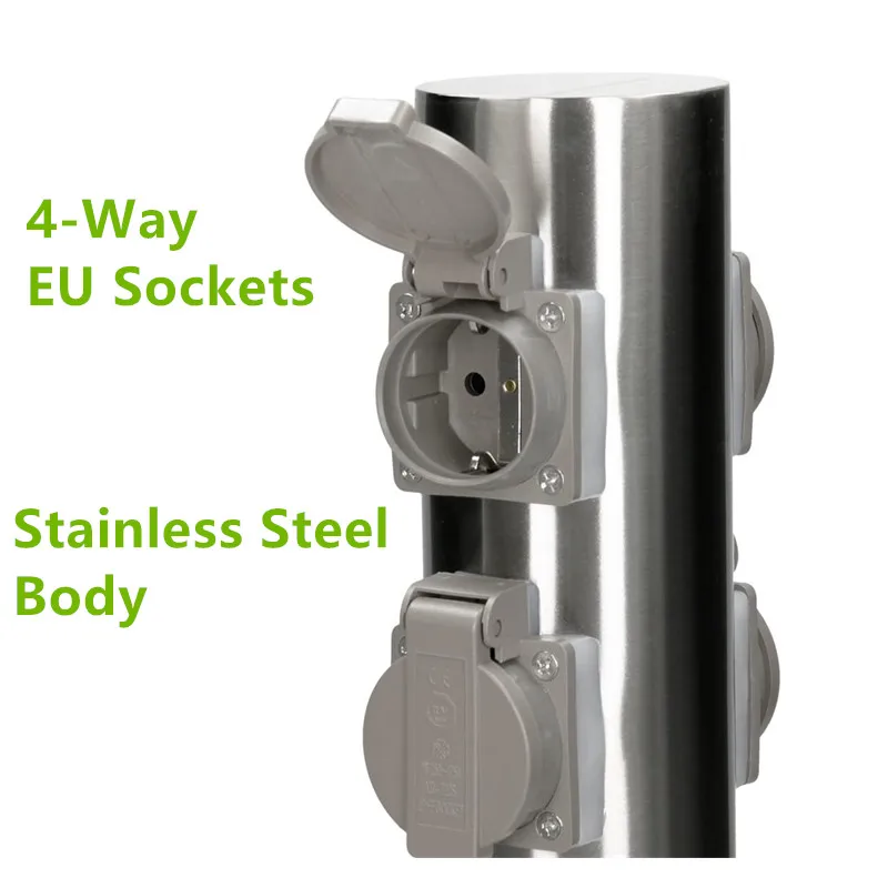 Садовая колонка с 4 розетками европейского стандарта 3680 Вт 16 А