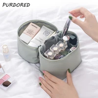 purdored 1 pc korean style cosmetic bag zipper travel makeup organizer pouch beauty makeup case beautician vanity kosmetyczka