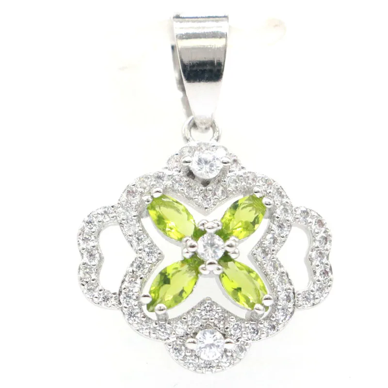 26x18 мм Новый себе создан Турмалин Перидот CZ для Для женщин свадебные серебряный