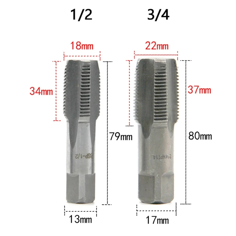 

3pcs 1/2 Inch 3/4 Inch Wire Screw Extractor Broken Water Pipe Thread Repair Tap Set High Carbon Steel Remover Tools
