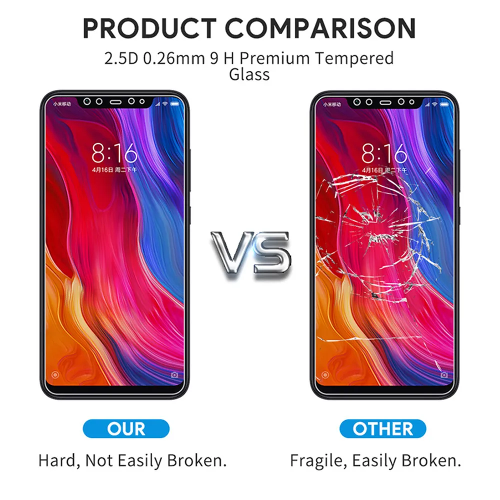 

5PCS Tempered Glass For Xiaomi Redmi Note 7 5 Plus 8 9 Pro 8T 6 6A 7A 8A 9A Mi 9 Lite Poco X3 NFC Screen Protector