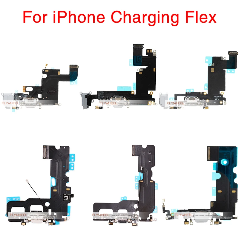 1 шт. для iPhone 6G 6S 7 8 Plus X зарядное устройство зарядный usb-порт для док-станции Разъем гибкий кабель с микрофоном и наушников аудио разъем