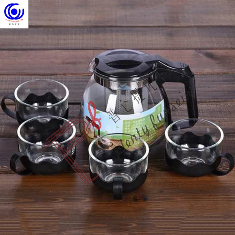 Набор термостойких стеклянных китайских чайников 5 шт. чайник 1 4 чашки ситечко из