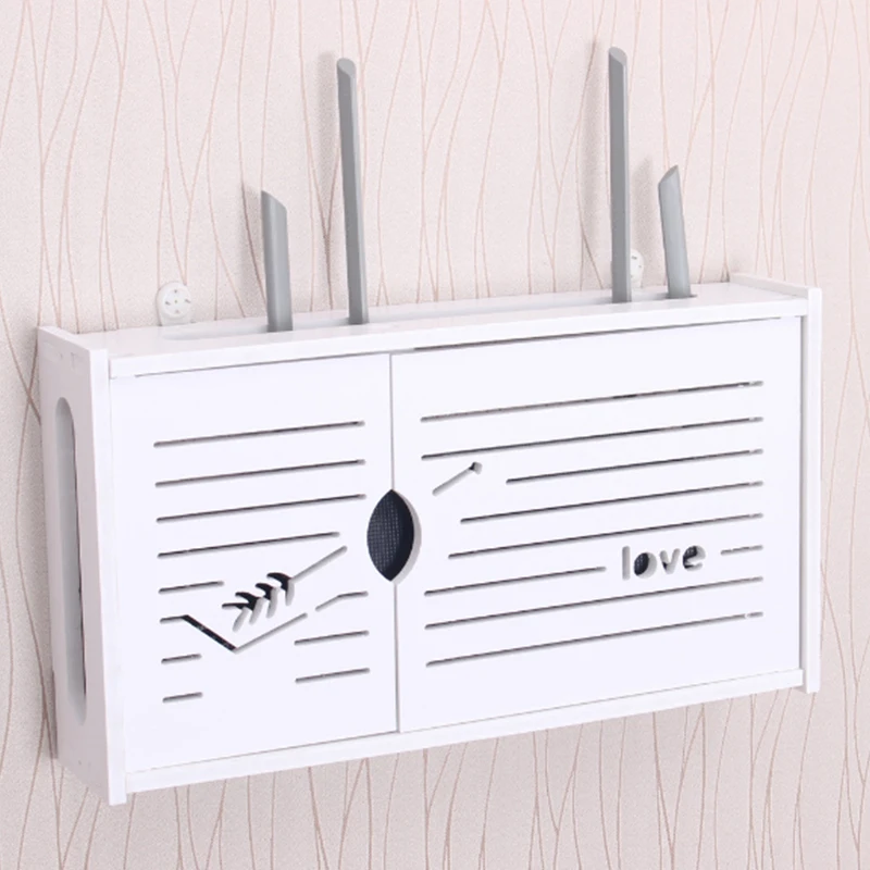 Большая коробка для хранения беспроводного Wi Fi роутера полка из ПВХ панели