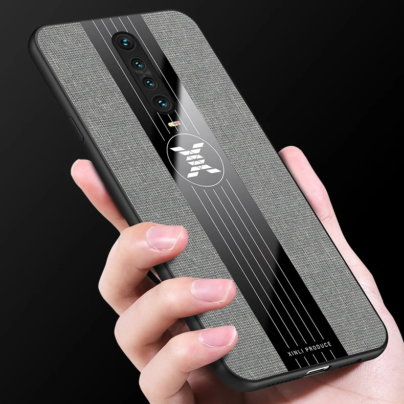 Для Xiaomi Redmi K30 чехол Роскошный жесткий ткань с защитой от повреждений и кольцом