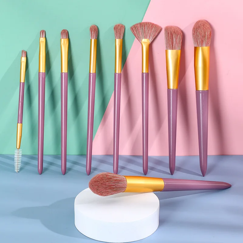 

9 Makeup Brushes Set for Cosmetic Foundation Powder Blush Kit Professional Eyeshadow Kabuki Blending Make Up Beauty Tool Beginer