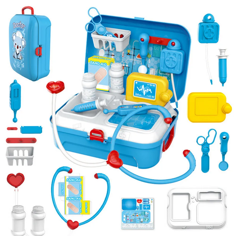 

17PCS doctors set toys for kids Medical malette docteur enfant Kit Doctor Nurse Dentist Pretend Roles Play Toy Game Gift L909