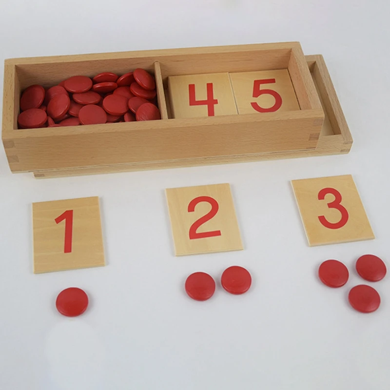 

Numbers and Chips for Early Preschoolers Learning Toys Cultivating the Baby's Digital Objective Ability Deep Red