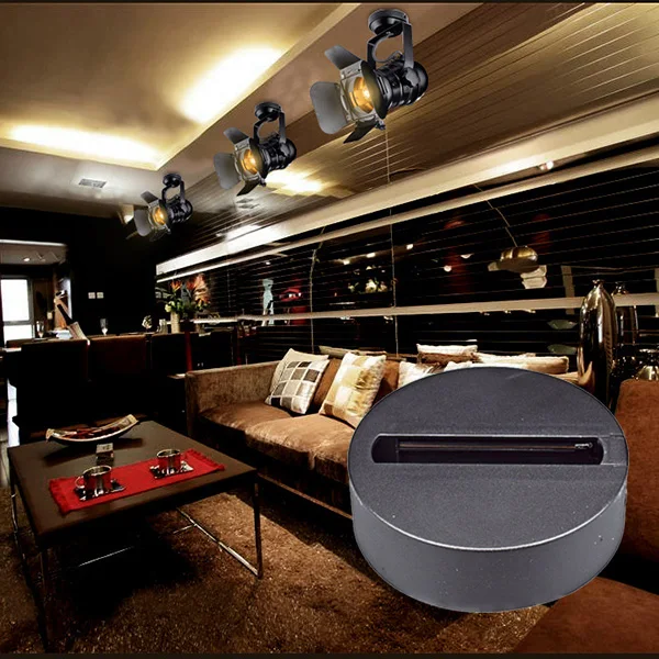 Горячий круглый светодиодный потолочный светильник трек бокс люстры лампа база