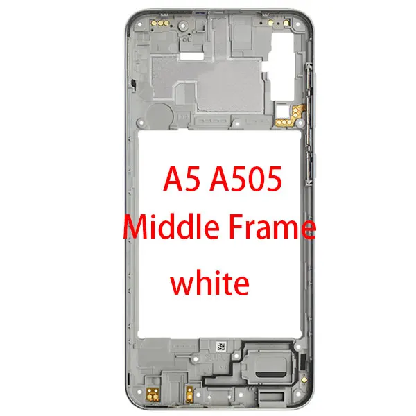 Для samsung A20 A30 A40 A50 A205F A305F A405F A505F спереди Корпус ЖК-дисплей средняя рамка задняя пластинчатый Корпус чехол-накладка - Цвет: A50 mid-frame-White