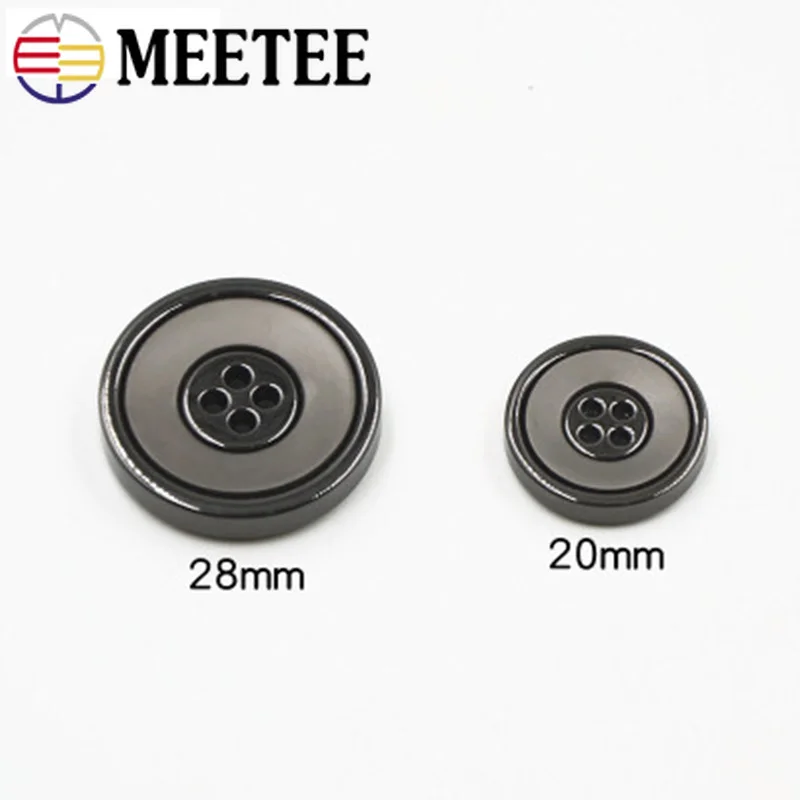 Meetee 10 шт. 20/28 мм четыре глаза Металлическая Кнопка DIY повседневный костюм пиджак