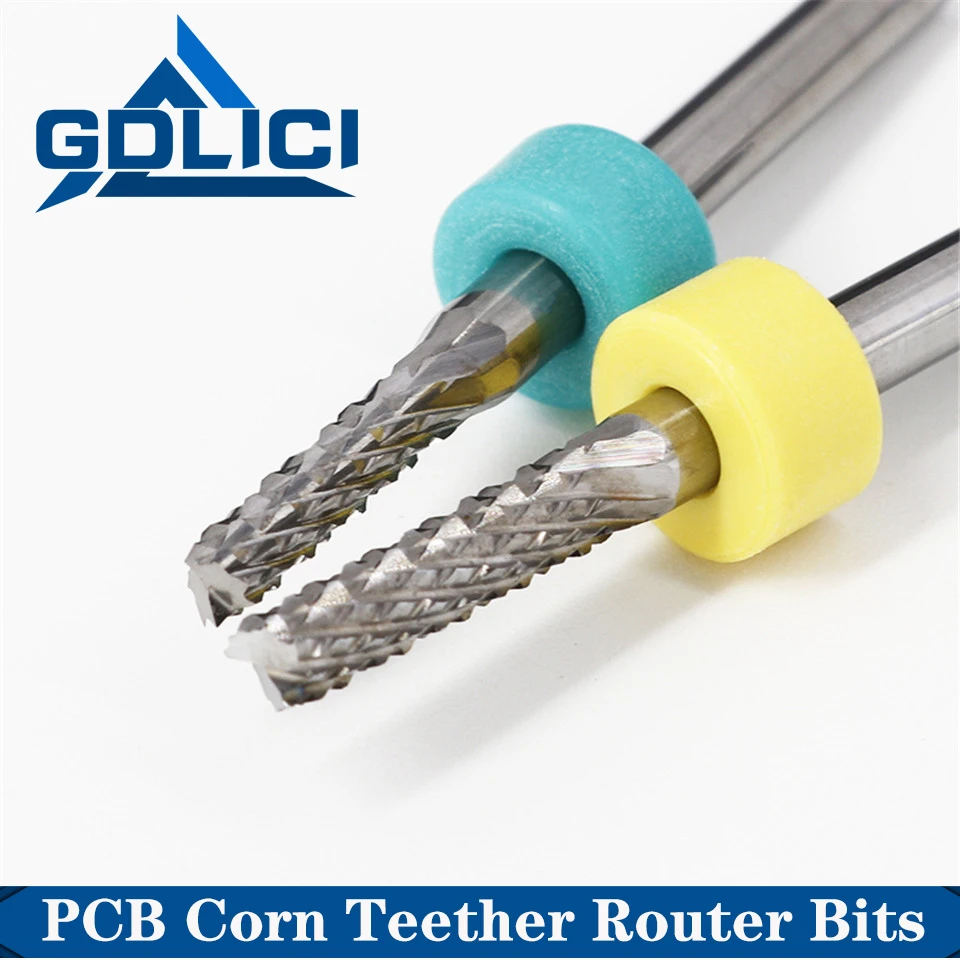 

GDLICI PCB 3,175 мм хвостовик карбидные резьбовые фрезы вольфрамовые кукурузные зубья фрезы CNC фреза гравировальная машина Концевая фреза