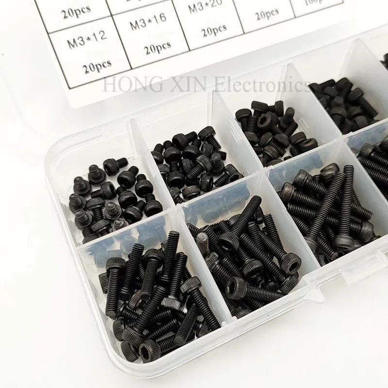 280 шт./компл. класс 12 9 черная сталь сплав винт Железный Шестигранная головка