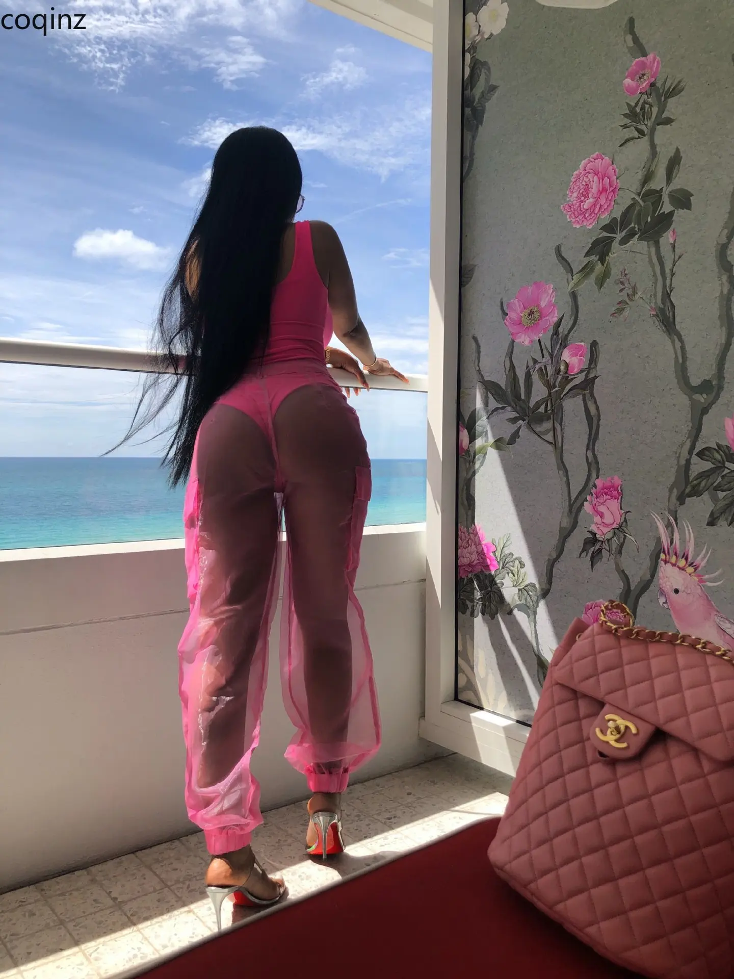 Большие размеры лето 2019 комплект из двух предметов укороченный топ и штаны