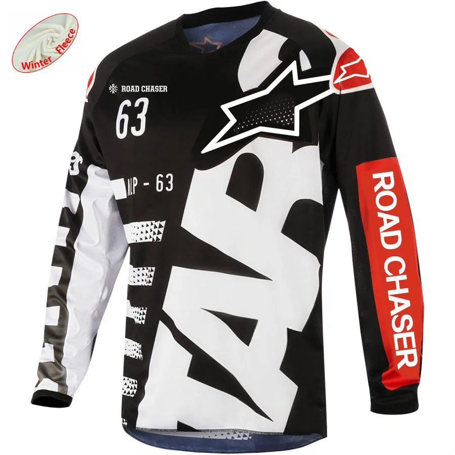 Звезда горный велосипед с длинным рукавом Велоспорт Джерси DH MX MTB гоночная одежда зимняя одежда для внедорожного мотокросса горные майки