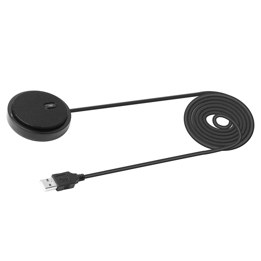 

USB Computer Microphone with Mute Button Stereo Omnidirectional Condenser Conference Microphone Mic Speakphone with 2m Cable