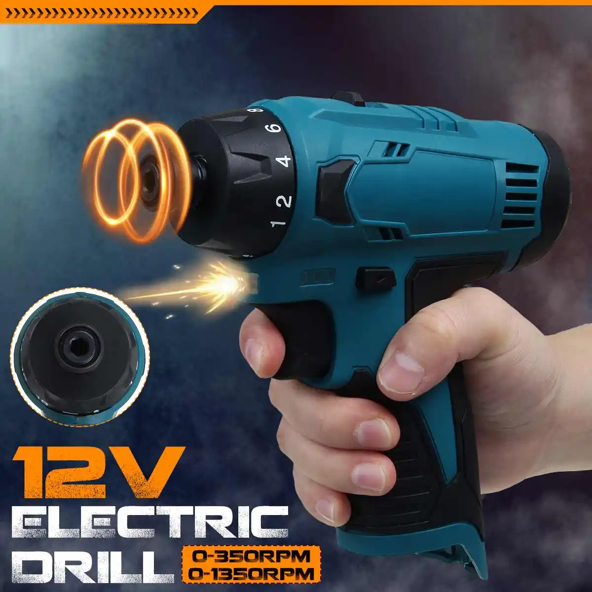Электрическая дрель 12 В двухскоростная Регулируемая Беспроводная электрическая