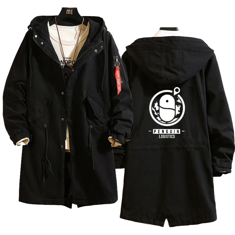 

Mid Length Coat Unisex Cosplay Game Arknights Cartoon Figure Lappland Print Overcoat Japanese Thicken Men Female Autumn Winter