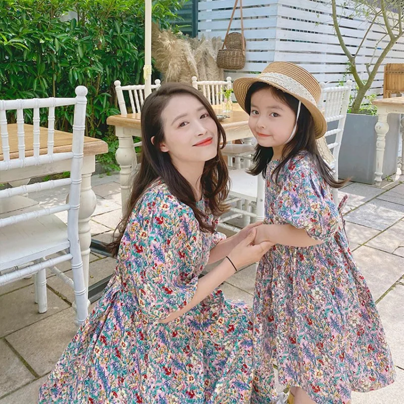 

Parent-child Wear Summer Girlfloral Skirt Mother And Women Princess Dress Family Matching Outfits Mommy And Me Clothes Dress