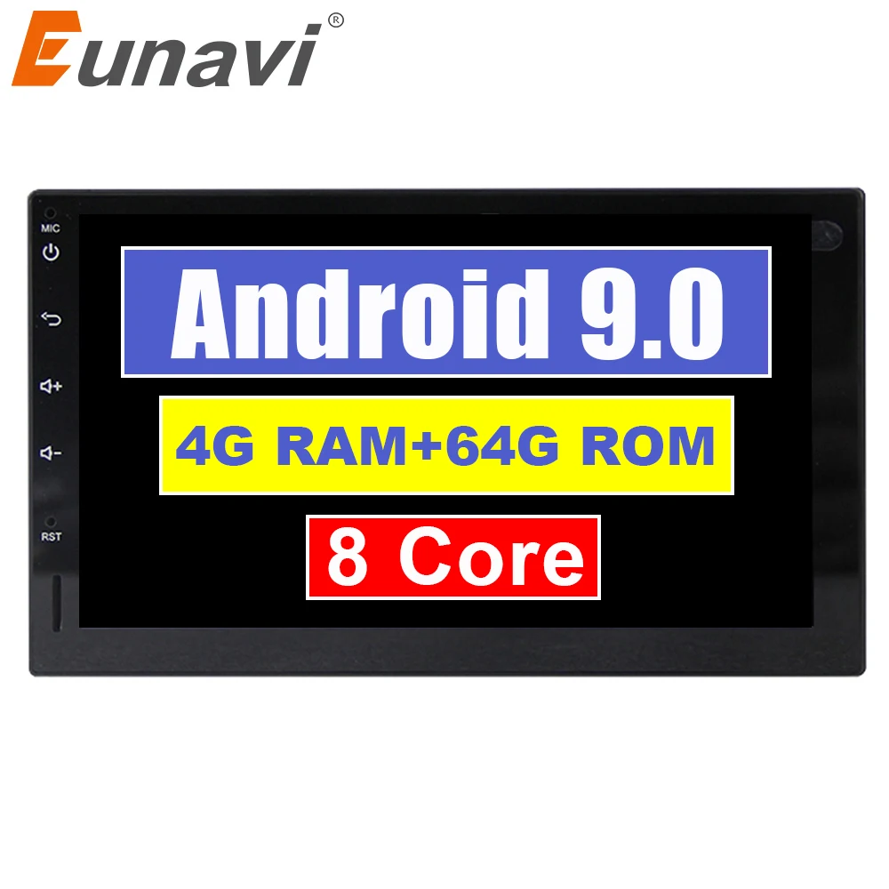 Eunavi 7 ''2 din Octa 8 ядерный Android 9,0 4 Гб ОЗУ Универсальное автомобильное радио gps Navi аудио стерео мультимедийный плеер wifi bluetooth USB