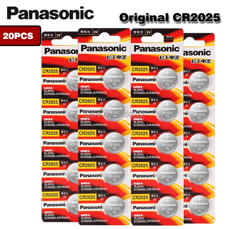 PANASONIC 20 шт. 3 в CR2025 ECR2025 LM2025 DL2025 BR2025 Кнопка монета литиевая батарея калькулятор
