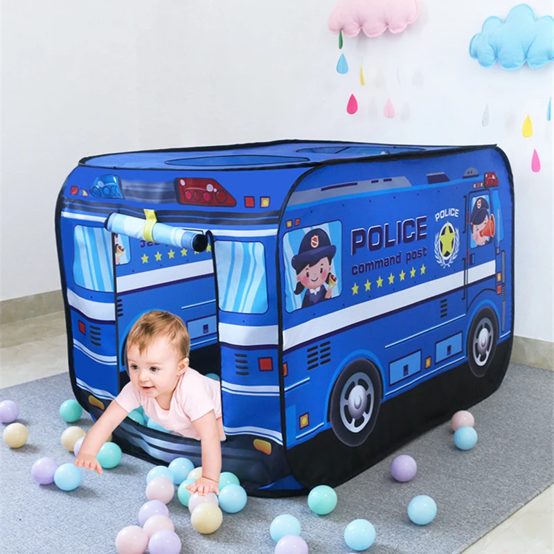 Car Theme Tent Toy Storage Kids' Playhouse Home Indoor Small Toy House Foldable Travel Portable Large Capacity Ocean Ball Pool
