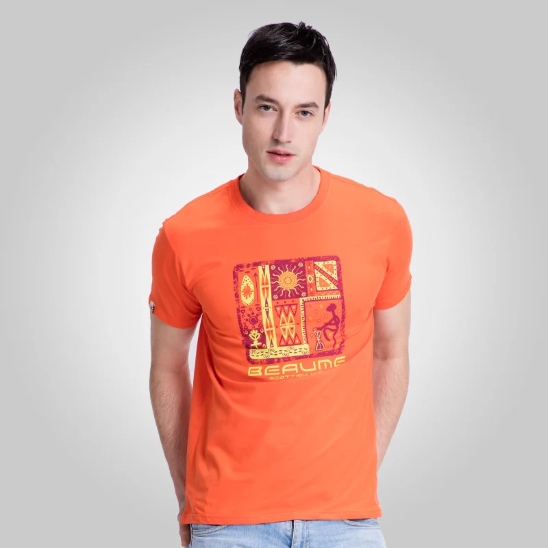 

Мужская футболка большого размера с коротким рукавом, круглым вырезом и принтом