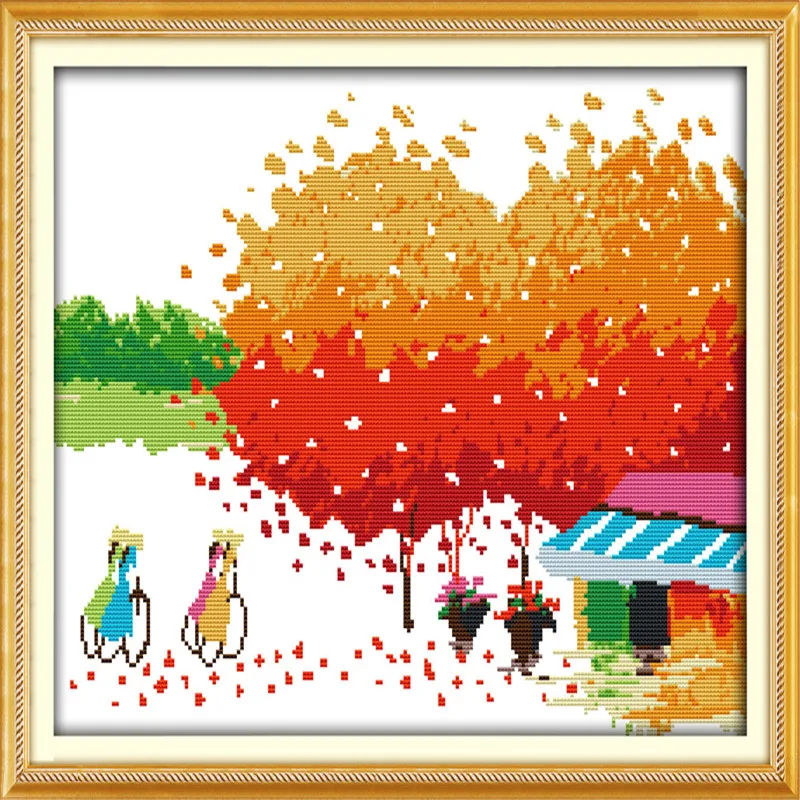 Вышитая вышивка крестиком Joy Sunday сезон весна лето осень зима сбора урожая