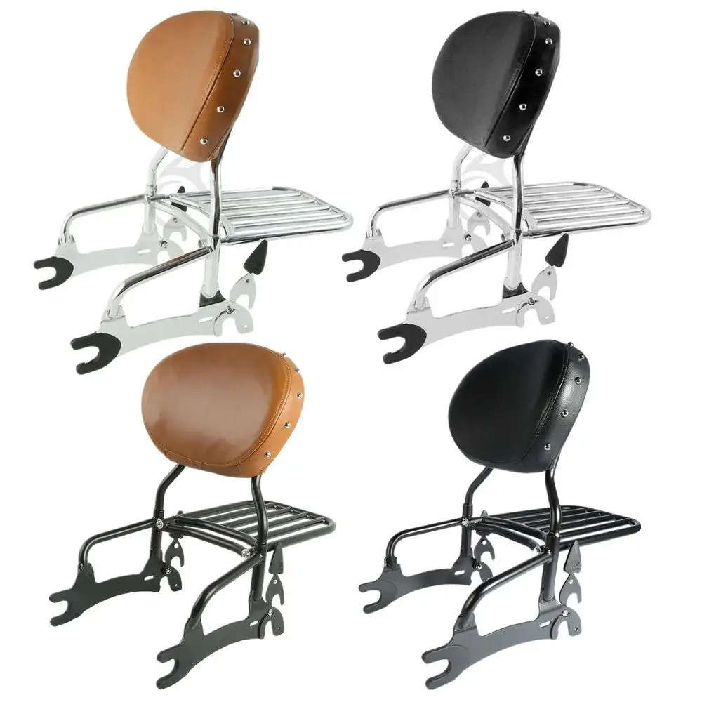 Спинка для мотоцикла 12 дюймов Сисси бар + багажная стойка индийского плафа