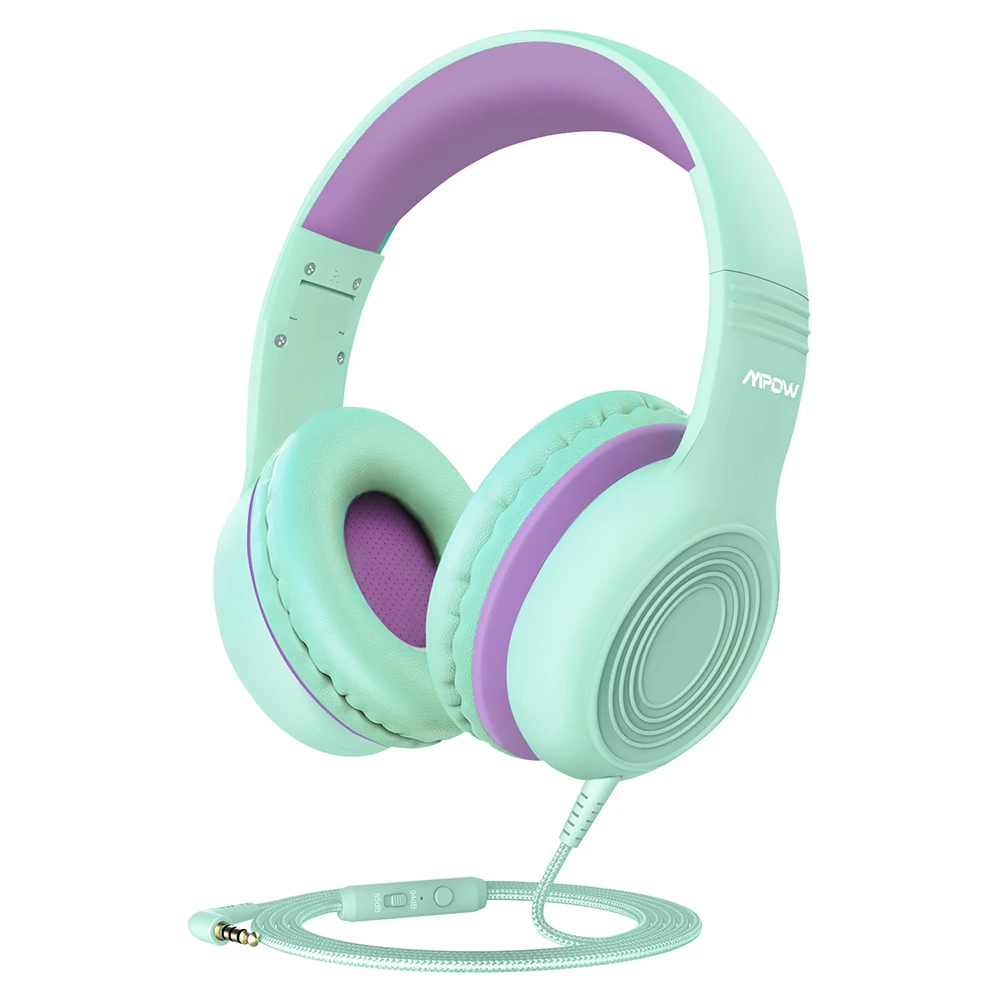 Mint Headphone Mpow CH6 85dB наушники для защиты слуха для детей детские наушники с микрофоном для ПК/iPad/ноутбука/планшетов/телефонов - Цвет: Mint Headphone