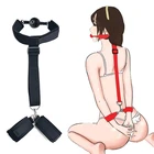 Секс-игрушки для взрослых Эротические Секс-игрушки для женщин для пар наручники для шеи раб нейлоновый БДСМ бондаж фиксатор ошейник Фетиш интимные изделия