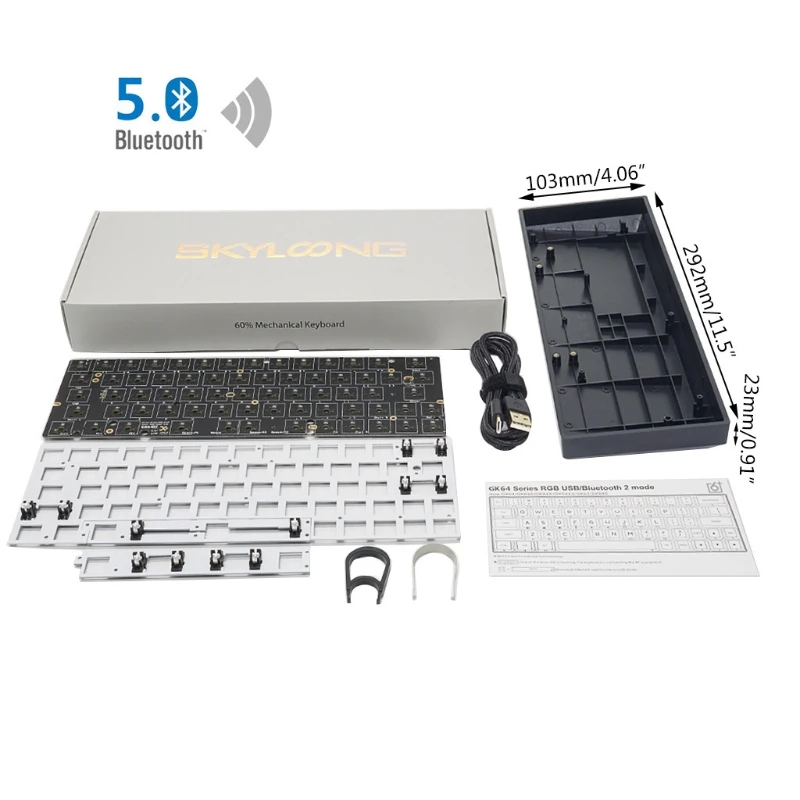 

Программируемая Bluetooth-совместимая механическая клавиатура GK64XS с горячей заменой, наборы пользовательских печатных плат GH60 L4MD