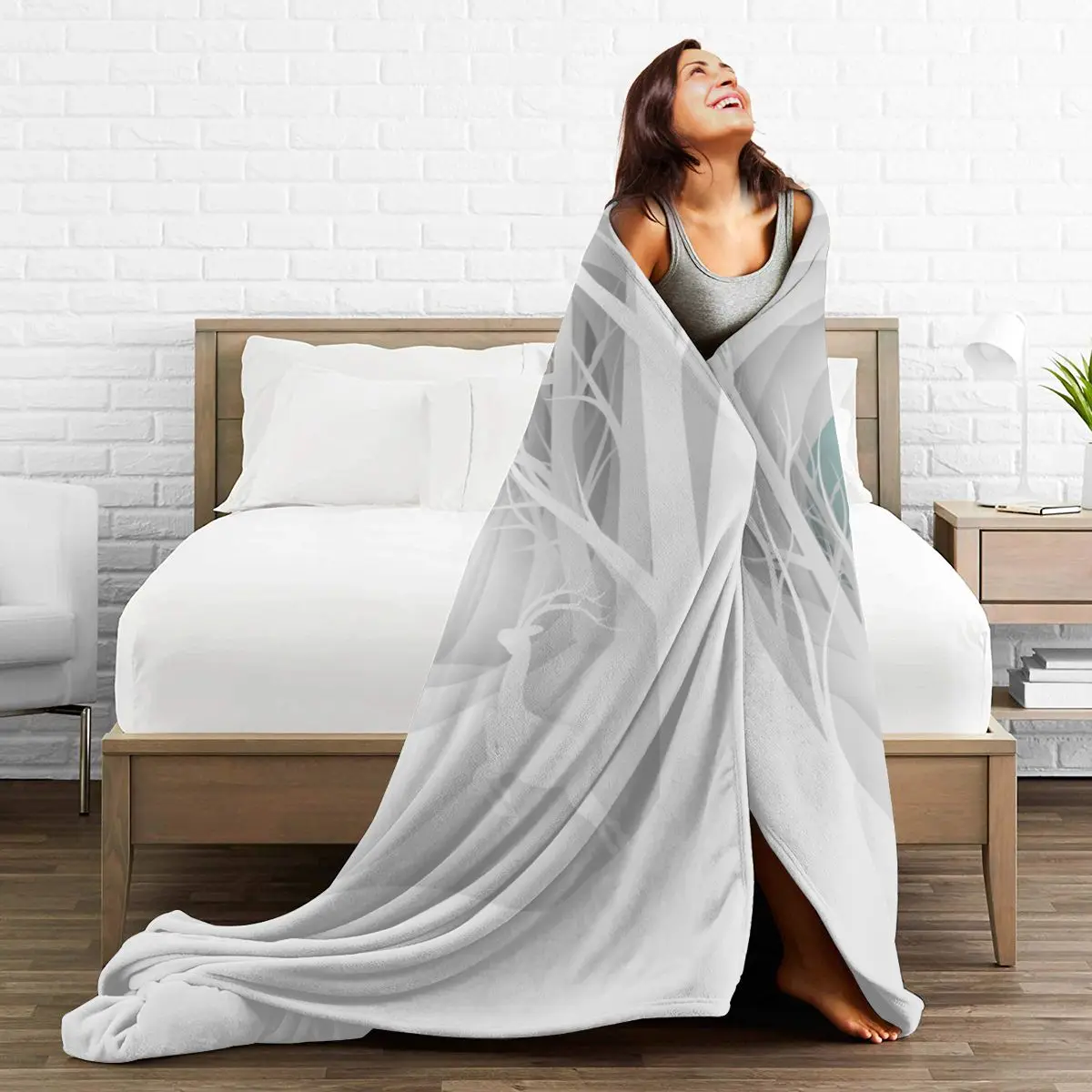 

Flannel Blanket Winter Landscape Soft Thin Fleece Blanket Bedspread Cover for Bed Sofa Home Decor Dropship