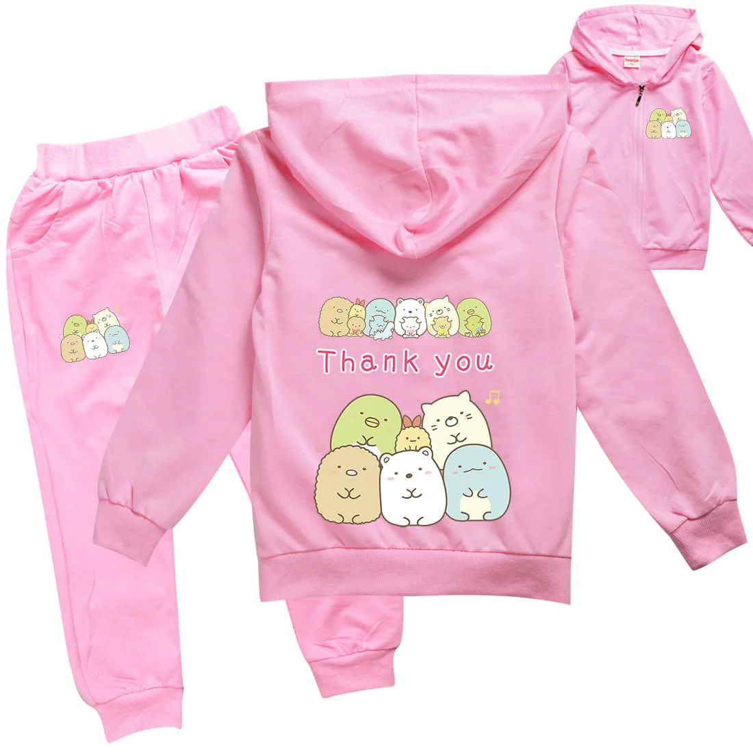

Children Cartoon Sumikkogurashi Sports Suit Girls Casual Jacket + Pants 2pcs Sets Kids Cotton Tracksuit Baby Boys Casual Clothes