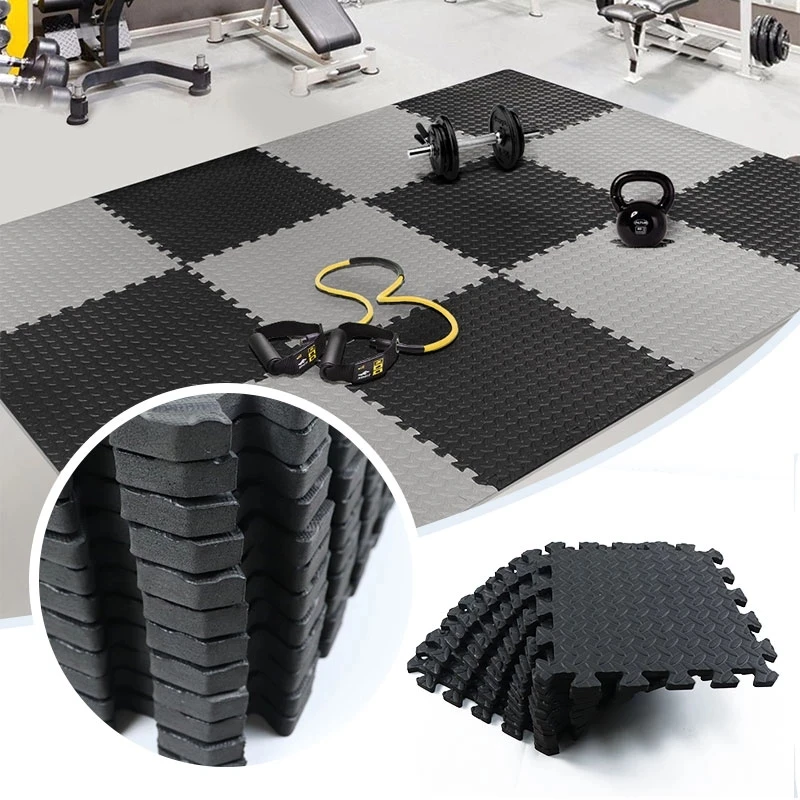 Goedkoop 12 Stuks 30*30Cm Sport Bescherming Gym Mat Eva Blad Graan Vloermatten Yoga Fitness Antislip Splicing Tapijten Dikker Shock Kamer Workout