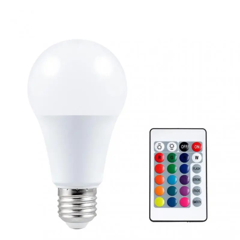 

E27 Intelligent Remote Control Bulb Light 5W 10W 15W Colorful LED Bulb Plastic Bag Aluminum Wide Pressure Smart Household Light