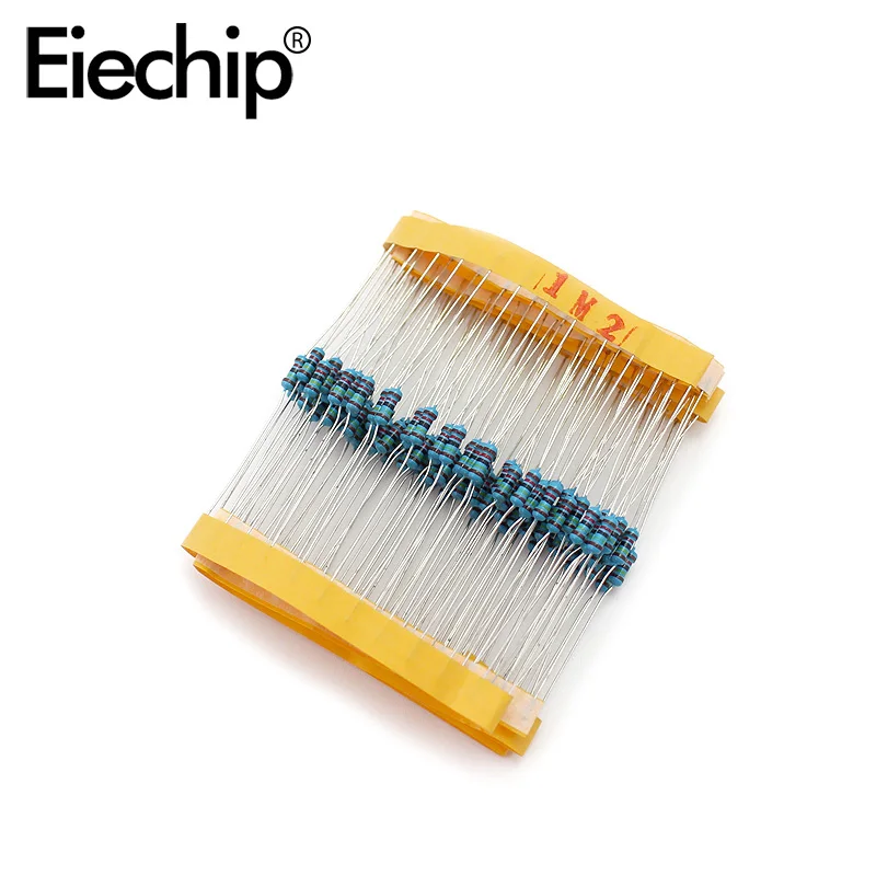 

100pcs/lot 1/4W 1% Metal film resistor 0.25W resistance 1.2M Throught Hole