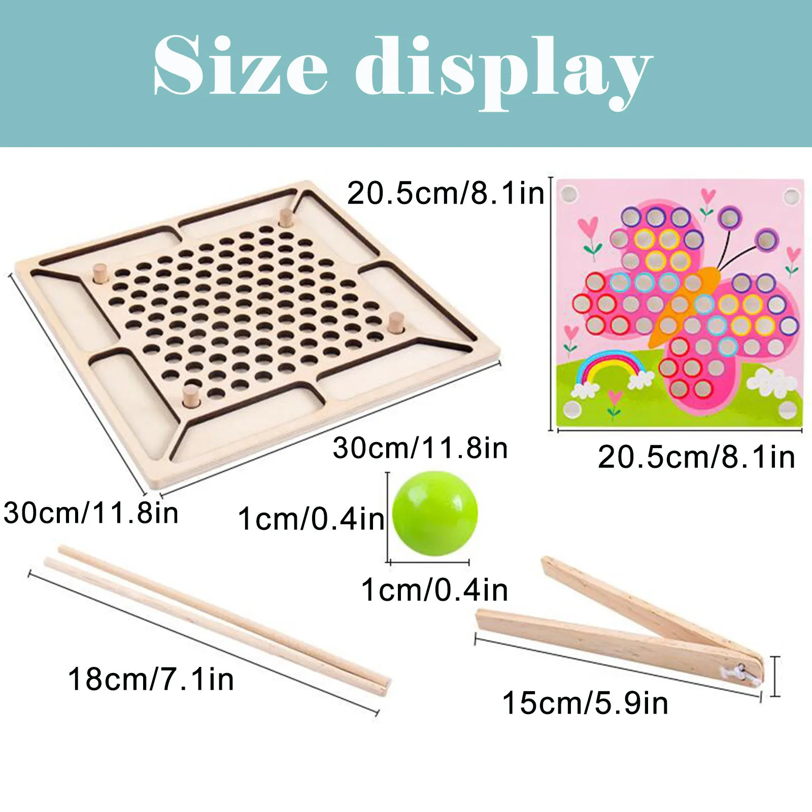 

Montessori Wooden Go Games Set Dots Beads Board Games Toy Rainbow Clip Beads Puzzle Exercise Children's Hands On Ability Jouet