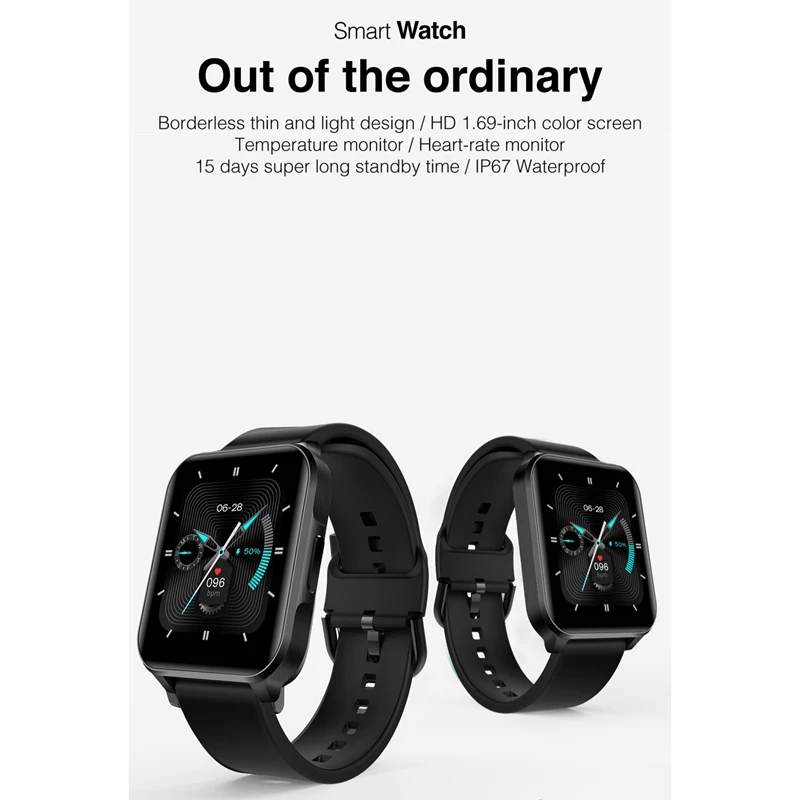 

Lenovo S2 Pro Smartwatch 1.69Inch HD Screen Waterproof Fitness Heart Rate Monitor Sleep Monitoring Global Version